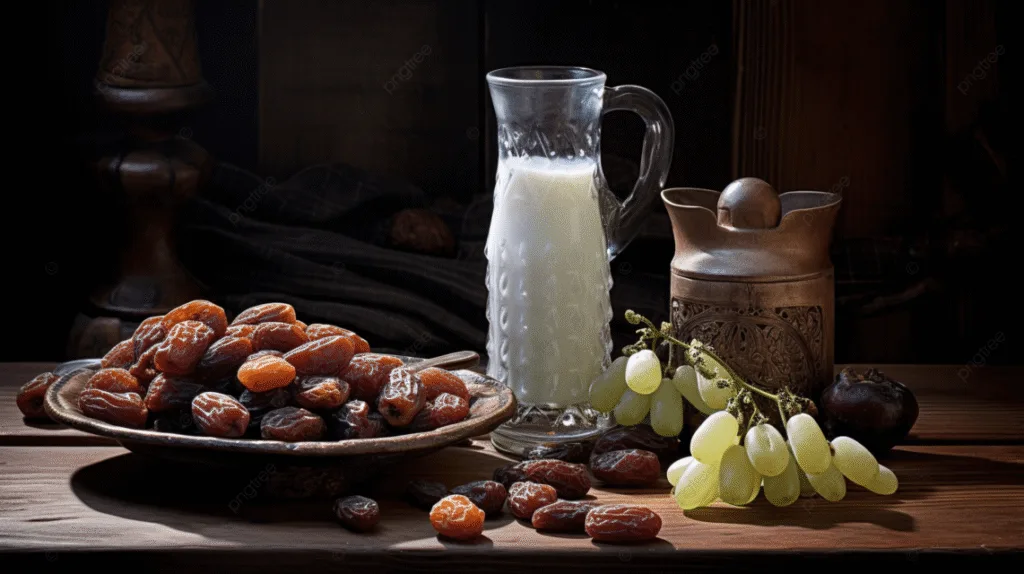 Food Menu 3 pngtree ramadan food and drinks concept wood rosary milk and dates fruit image 15577003